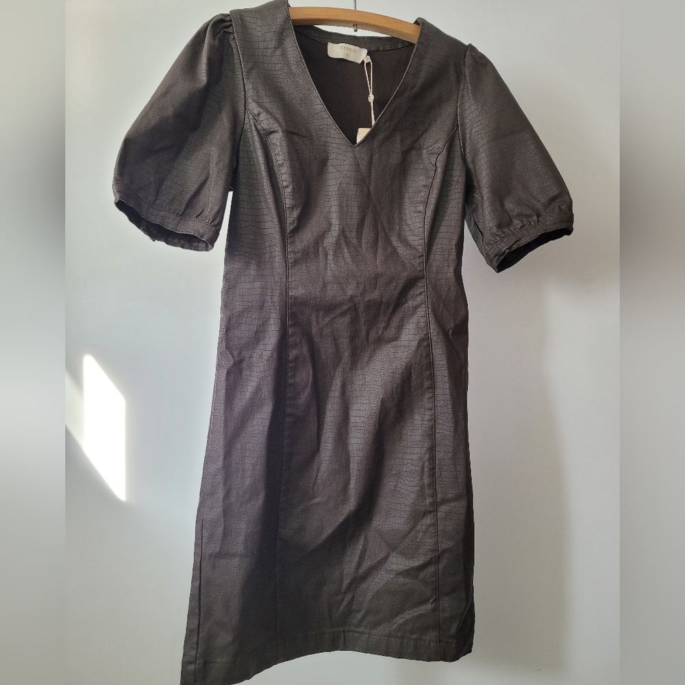 Cream Croc-Embossed Faux Leather Dress – Size 36 (Small) – NWT